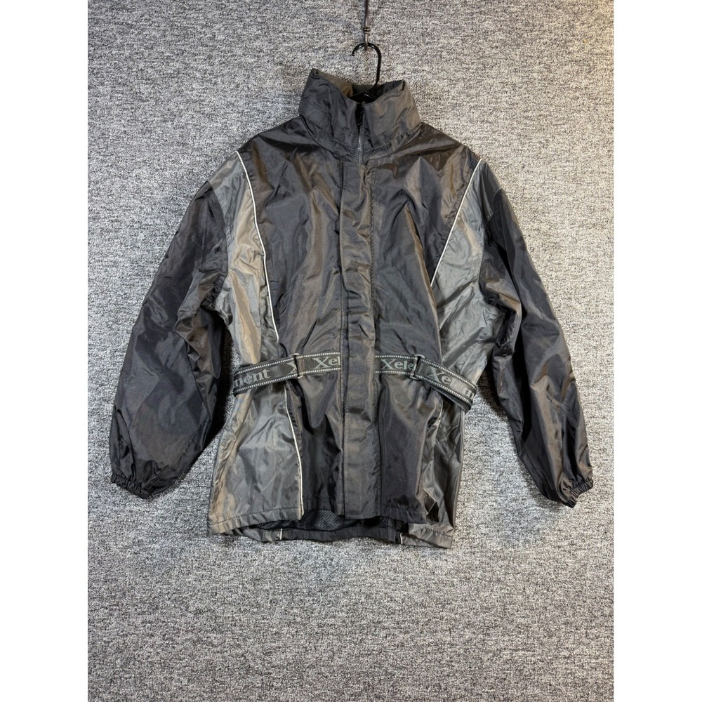 Xelement Advanced Motorcycle Gear Black Grey Reflective Windbreaker Jacket Med